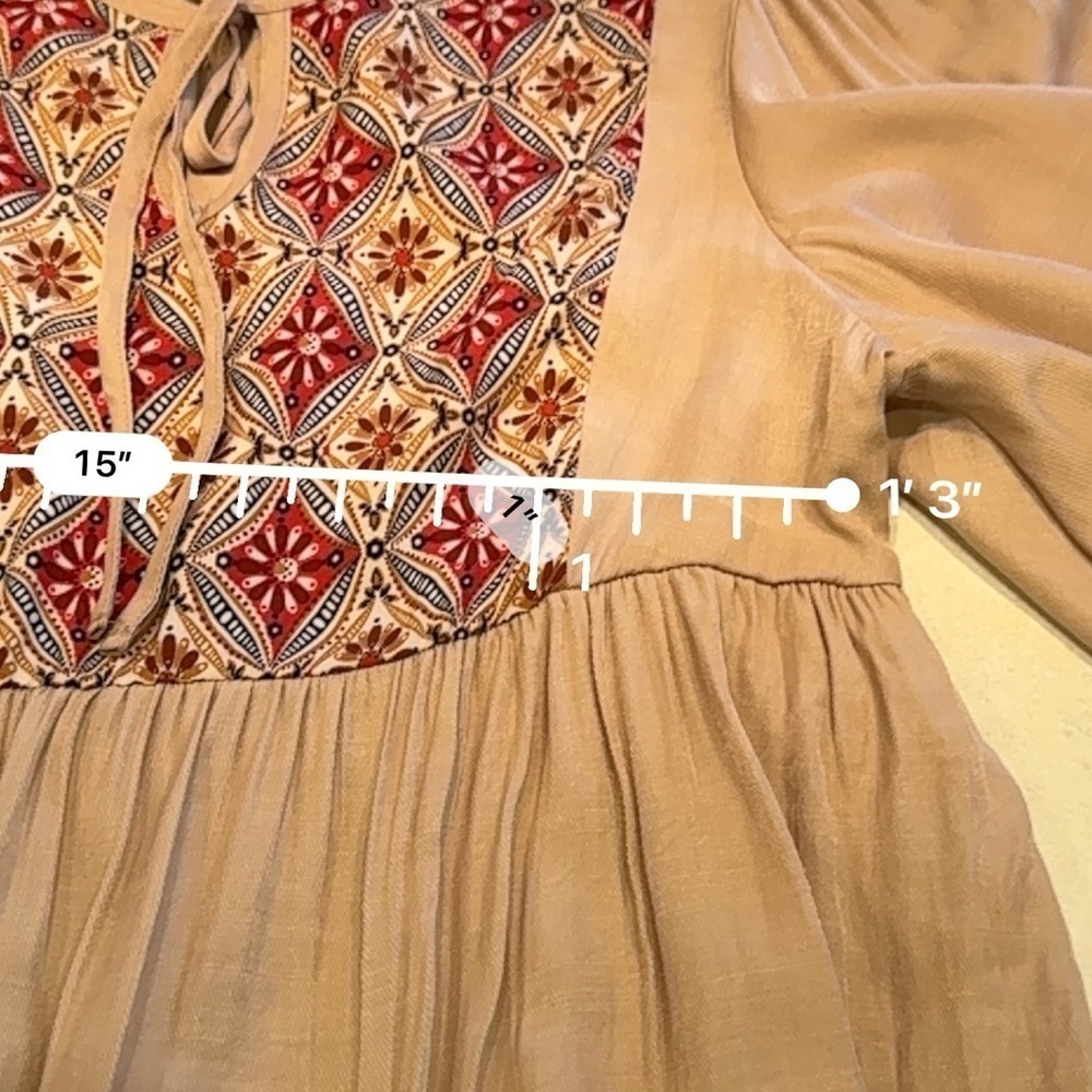 Boho Bell Sleeve Shirt Women's Medium - Picture 6 of 7
